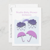 Double Baby Shower Invitation Cards (Front/Back)