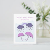 Double Baby Shower Invitation Cards (Standing Front)