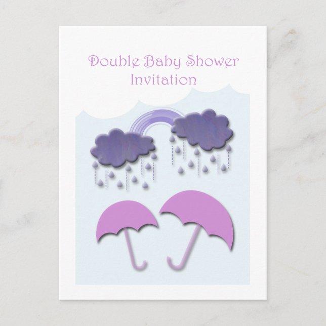 Double Baby Shower Invitation Cards (Front)