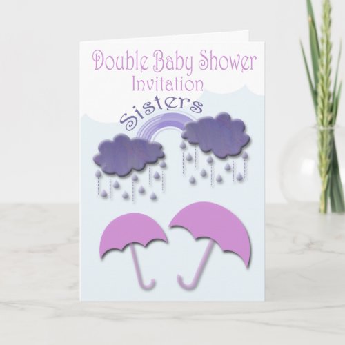 Double Baby Shower Invitation Cards