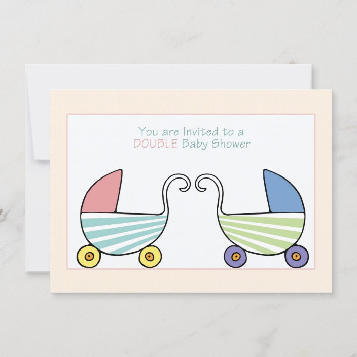 Double Baby Shower Strollers Invitation | Zazzle.com