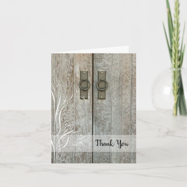 Double Barn Doors Country Bridesmaid Thank You Card (Front)