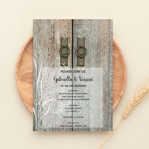Double Barn Doors Country Wedding Invitation