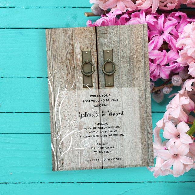 Double Barn Doors Country Post Wedding Brunch Invitation (Creator Uploaded)