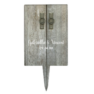 Double Barn Doors Country Wedding Cake Topper