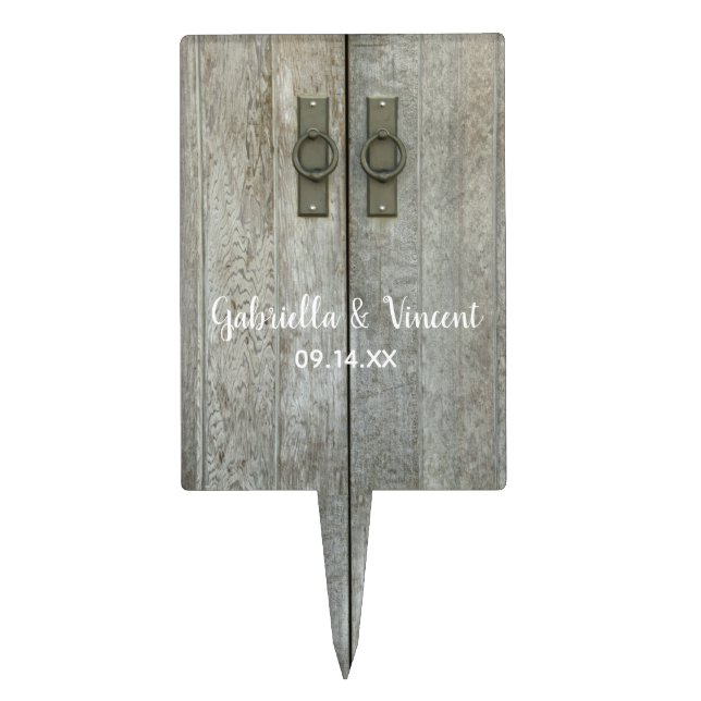 Double Barn Doors Country Wedding Cake Topper (Front)