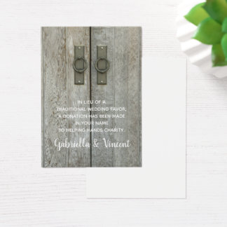 Double Barn Doors Country Wedding Charity Favor