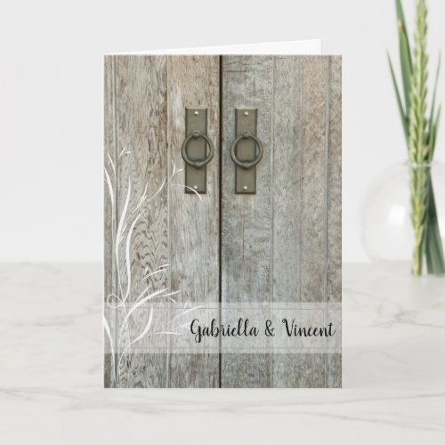 Double Barn Doors Country Wedding Invitation