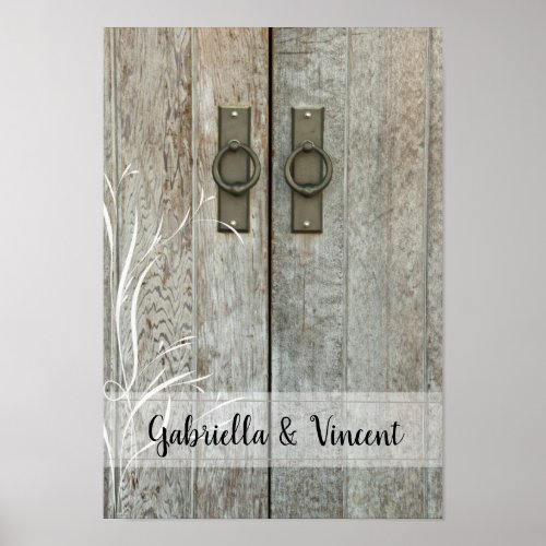 Double Barn Doors Country Wedding Poster