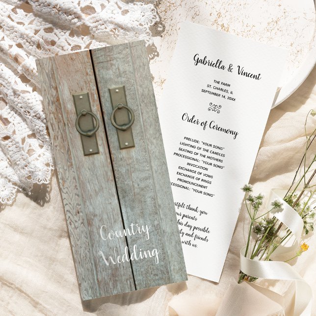 Double Barn Doors Country Wedding Program (Creator Uploaded)