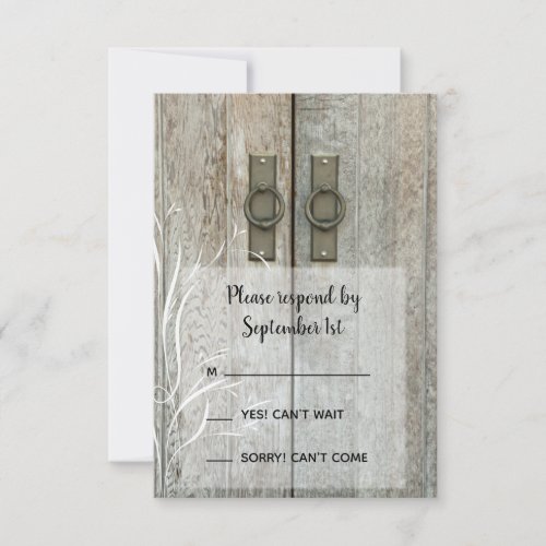 Double Barn Doors Country Wedding RSVP Response
