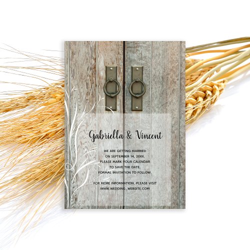 Double Barn Doors Country Wedding Save the Date Invitation