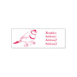 Double-barred finch bird cartoon illustration  self-inking stamp
