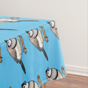 Double-barred finch bird cartoon illustration  tablecloth