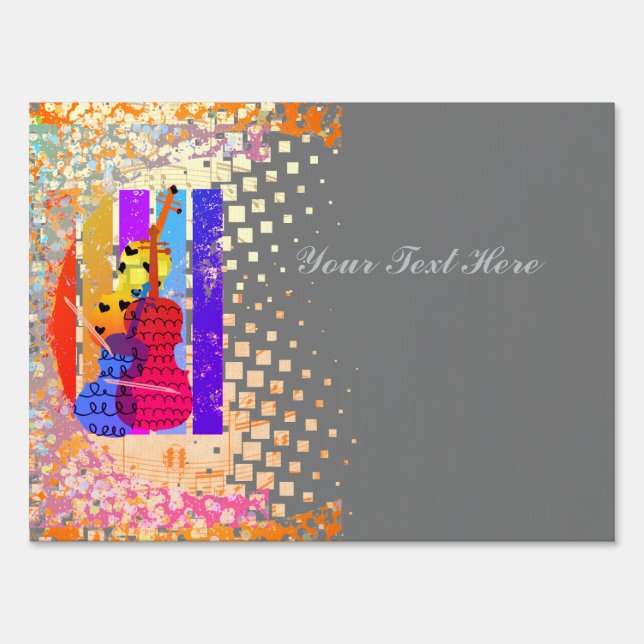Double Bass And Music Notes Sign (Front)