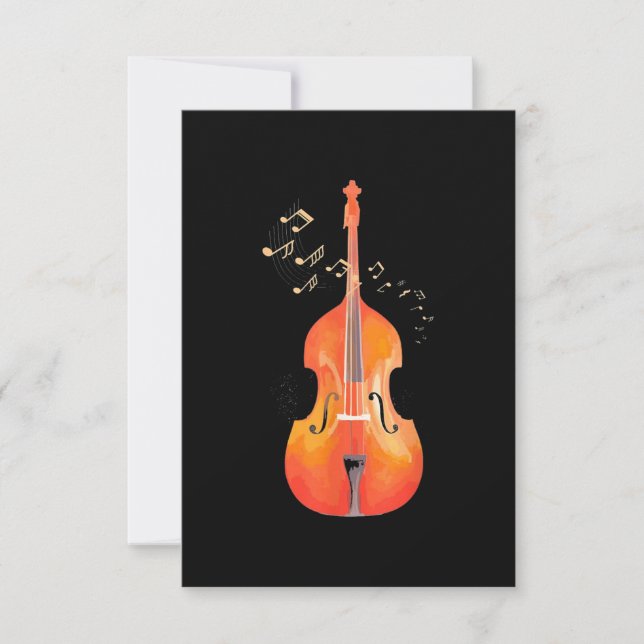 Double Bass Art Classical Music Jazz Card (Front)