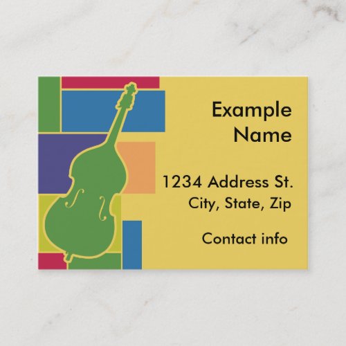 Double Bass Colorblocks Profile Card Business Cards