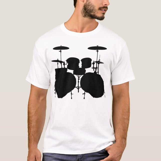 Double Bass Drumset - Light T-Shirt (Front)
