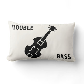 Double Bass in Black Lumbar Pillow