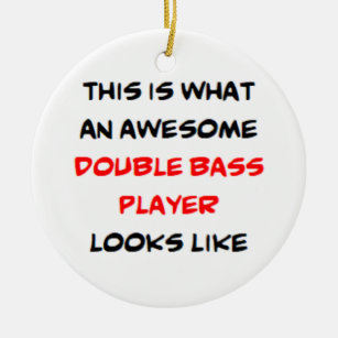double bass player, awesome ceramic ornament