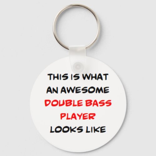 double bass player awesome keychain