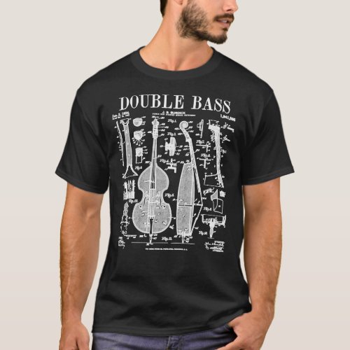 Double Bass Player Bassist Musical Instrument Vint T_Shirt