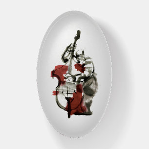 Double bass player paperweight