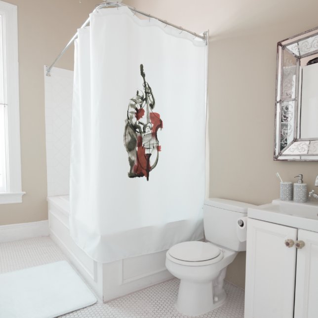 Double bass player shower curtain (In Situ)