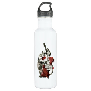 Double bass player stainless steel water bottle