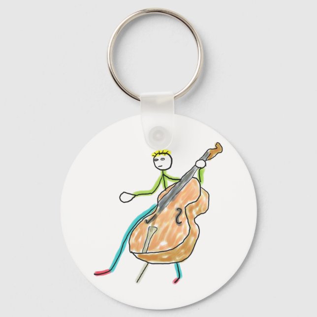 Double Bass Stickman Keychain (Front)