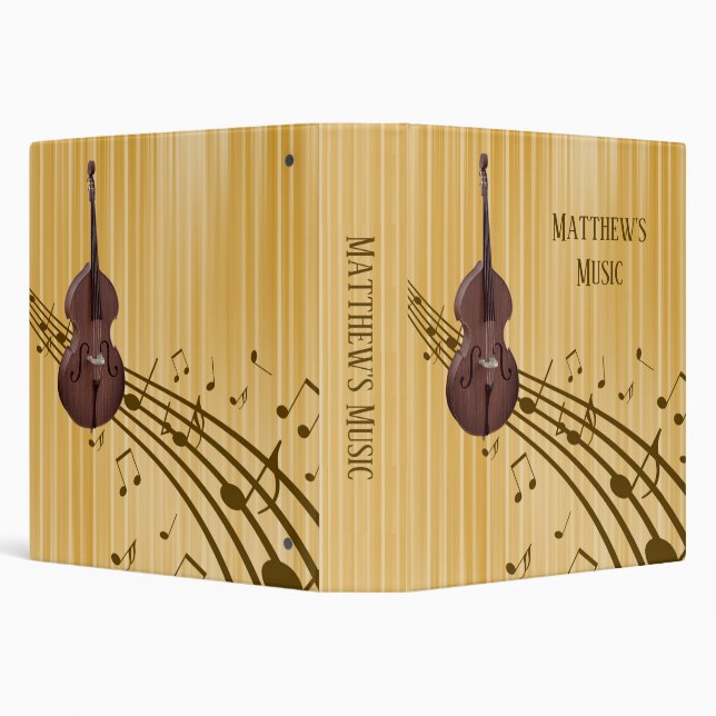 Double Bass String Instrument Music 3 Ring Binder (Background)