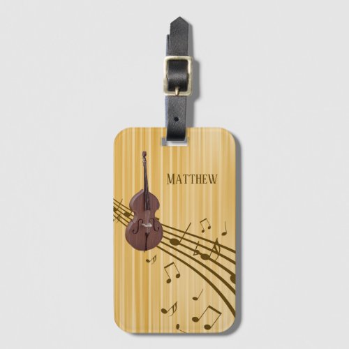 Double Bass String Instrument Music ID Luggage Tag