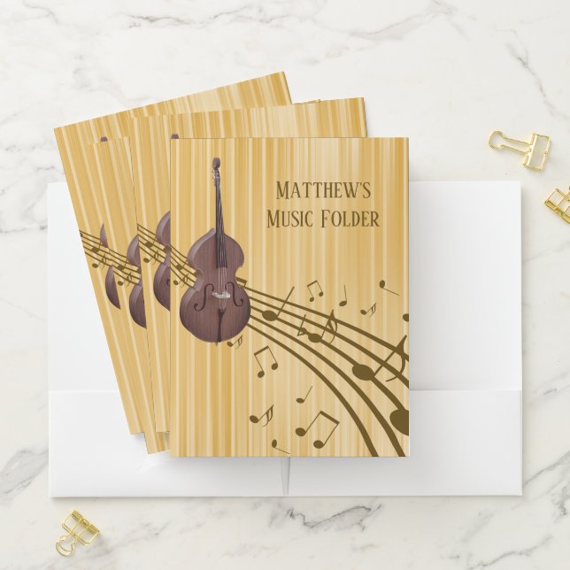Double Bass String Instrument Music Pocket Folder (In Situ)