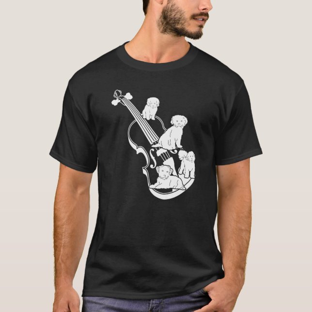 Double Bassist Double Bass with Dogs Premium T-Shirt (Front)