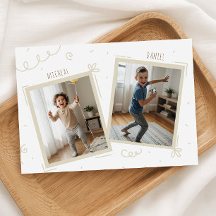 Double Birthday Boys Kids Fun Photo Birthday Party Invitation