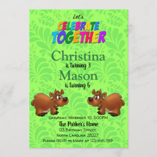 Double Birthday Invitation