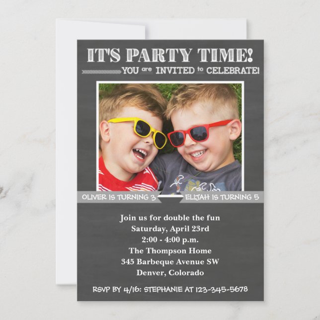 Double Birthday Invitation | Joint Invitation (Front)