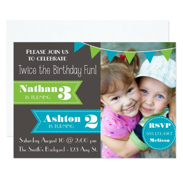 Double Birthday Party Invite (Boy/Boy)