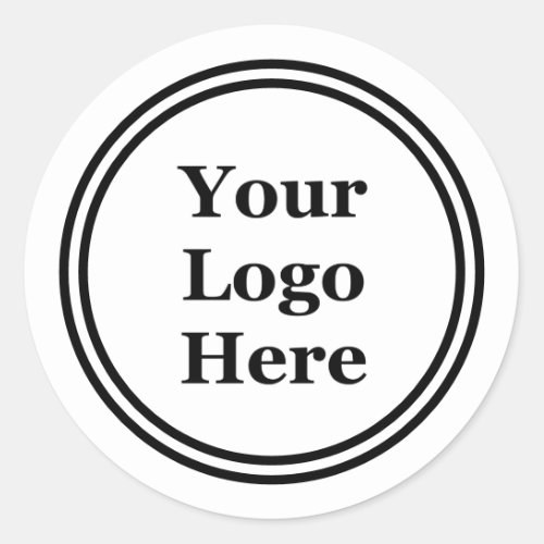Double Black Border Your Logo Here Classic Round Sticker