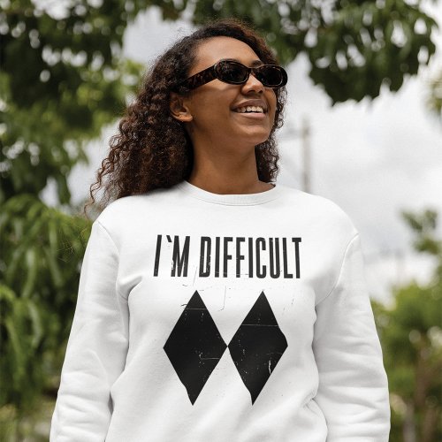Double Black Diamond Im Difficult Ski Winter Fun Sweatshirt