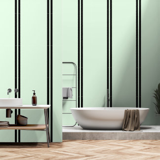 Double Black Stripes On Pale Green Wallpaper