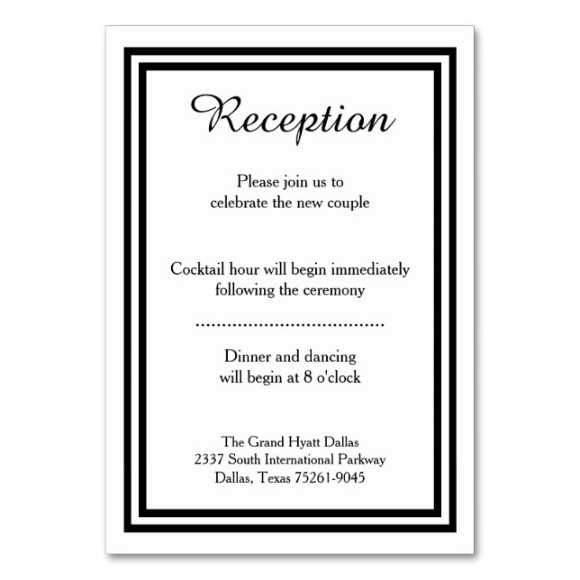 Double Black Trim -Reception Insert Card (Front)