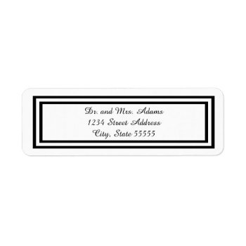 Double Black Trim - Return Address Label by Midesigns55555 at Zazzle