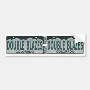 Double Blazes Colorado Cut-N-Stick Bumper Sticker