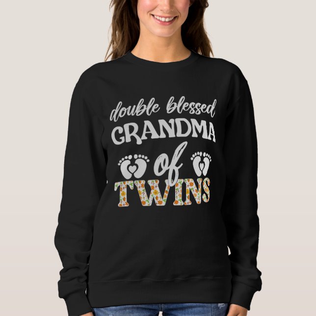 Double Blessed Grandma Of Twins Twin Grandma Sweatshirt (Front)
