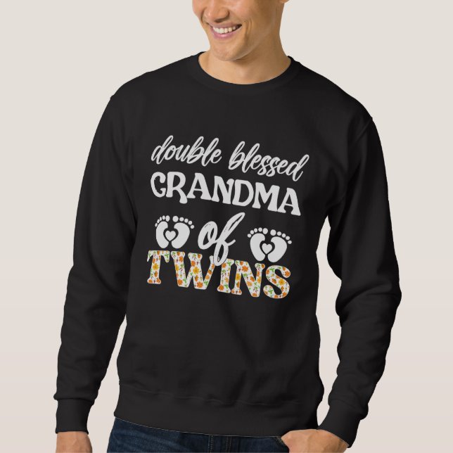 Double Blessed Grandma Of Twins Twin Grandma Sweatshirt (Front)