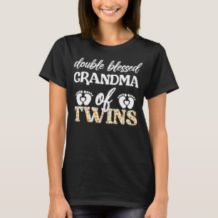 Double Blessed Grandma Of Twins Twin Grandma T-Shirt