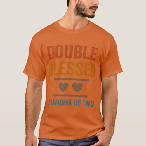 Double Blessed Grandma Of Two Grandkids Blessed Gr T_Shirt