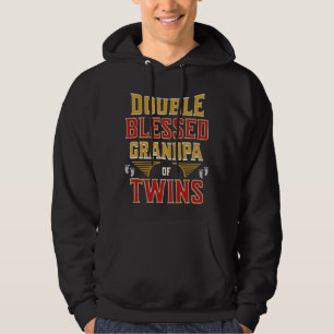 Double Blessed Grandpa Of Twins 2024 Grandfather  Hoodie