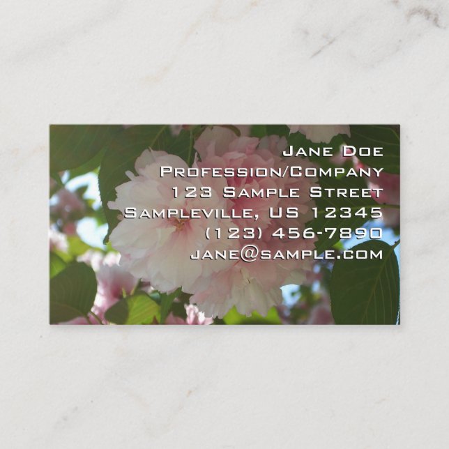 Double Blossoming Cherry Tree I Spring Floral Business Card (Front)